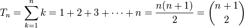 Triangular number mathematical formula