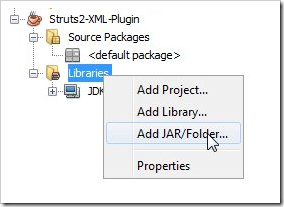 Adding dependency jars to Struts 2 plugin project