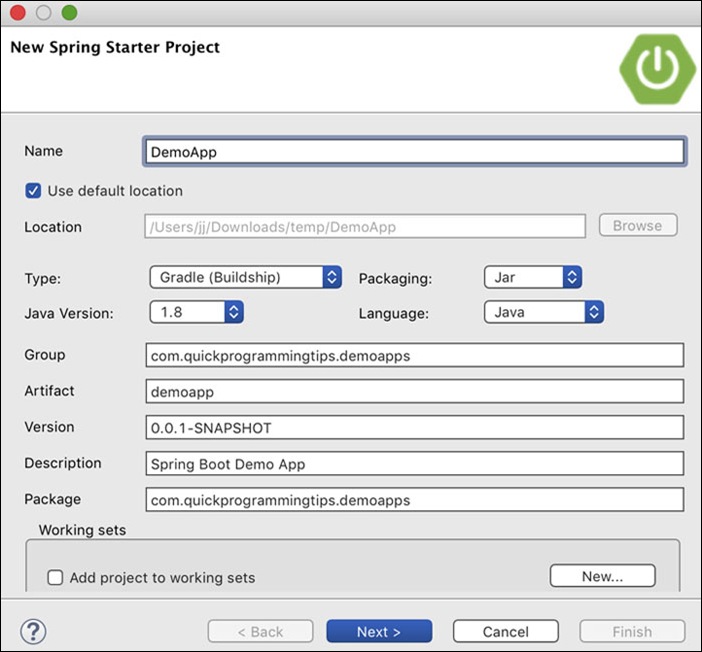 Configuring Spring Starter Project